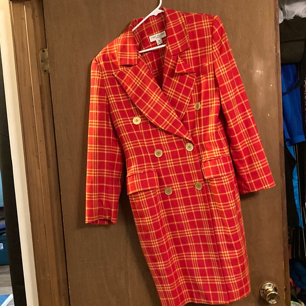 Evan-Picone orange yellow and gold (buttons) dress size 10